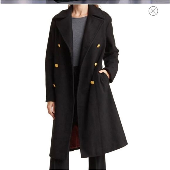 Rebecca Minkoff Officer's wool blend double-breasted coat - Picture 1 of 16